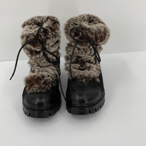 Steve Madden Mammoth faux fur lined hiking winter boots shoe black women 7 - Picture 3 of 5